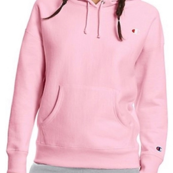 Champion pink womens reverse weave pullover hoodie - Picture 3 of 3